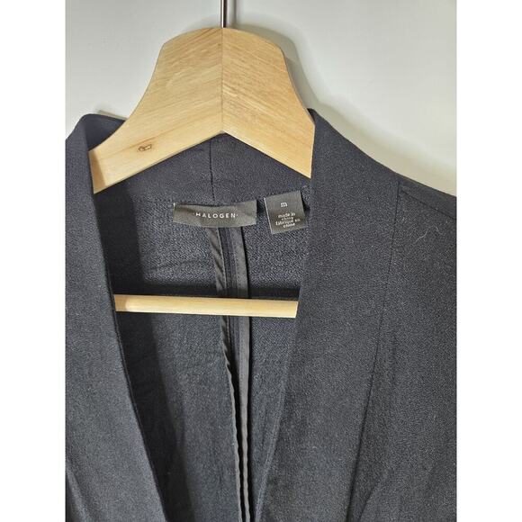 Halogen 100% Viscose Black Cardigan Asymetric Open Formal Women's Size M - Picture 6 of 7